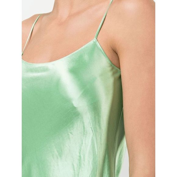NWT Vince Satin Midi Slip Dress with Spaghetti Straps in Lime Green Size Small - Picture 3 of 6